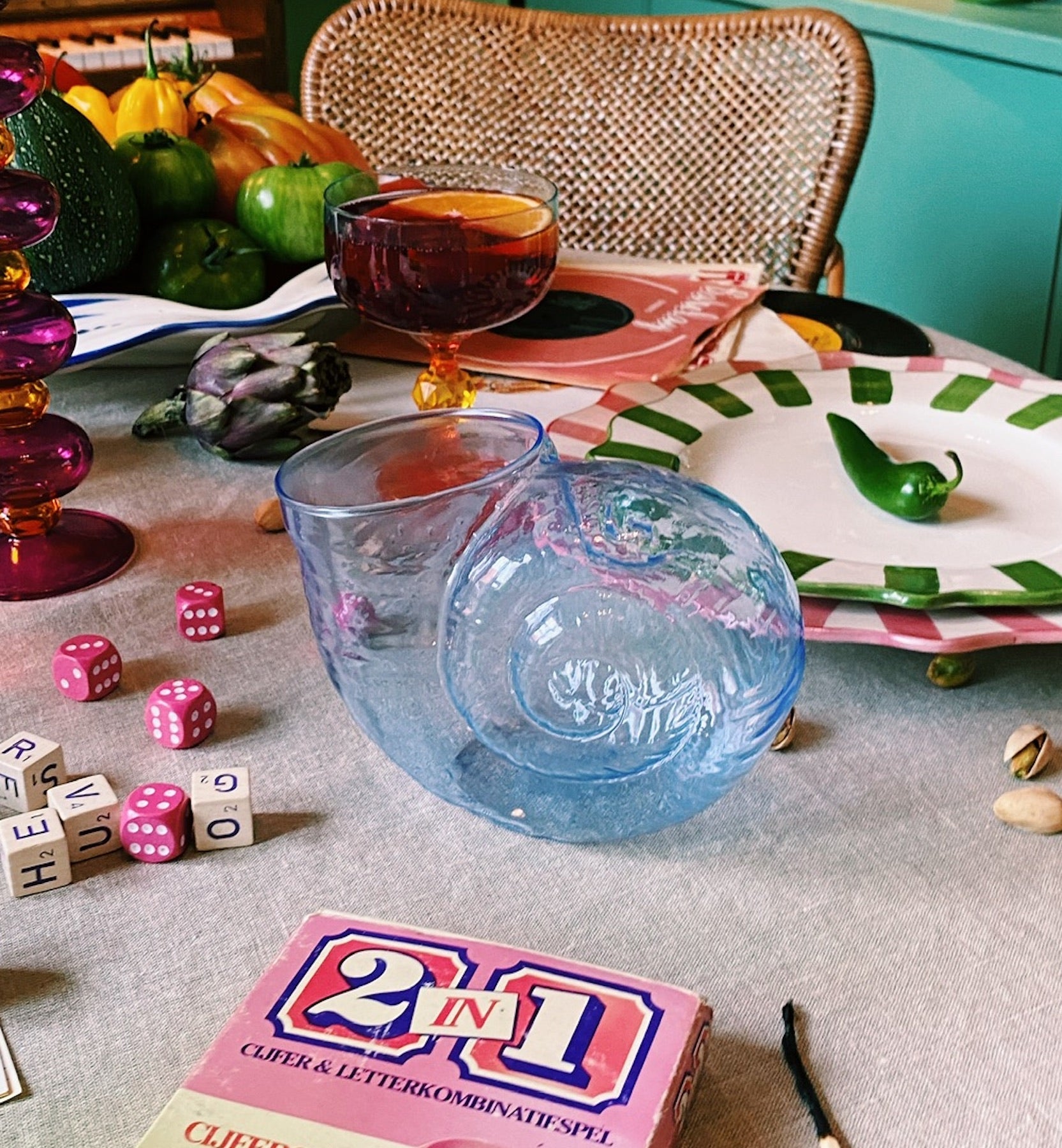 Shell glas vase - Blå